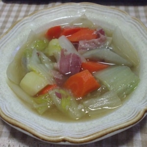 余り野菜で加熱５分！簡単な優し～い根菜スープ